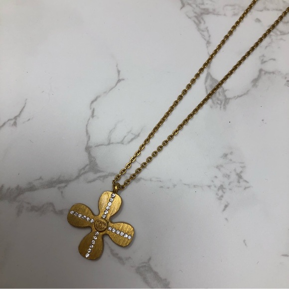 AUTHENTIC Chanel 2001 Cruise collection 24k plated clover rhinestones necklace - Picture 8 of 10